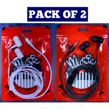 ZedPunch ( 2 Combo offer) EARPHONE TURBO BASS SOUND FOR ALL DEVICES AND MIC FOR CALLING With Button