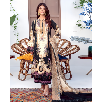 New Trending Pakistani Lawn Suits With embroidered Dupatta ( unstitched fabric) multicolor