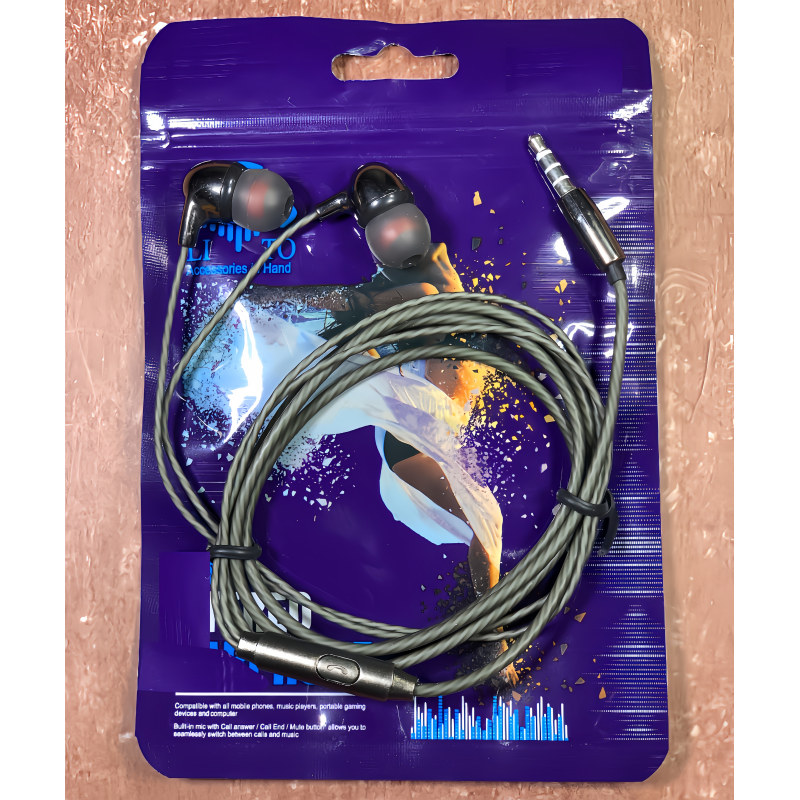 ZedPunch EARPHONE TURBO BASS SOUND FOR ALL DEVICES AND MIC FOR CALLING With Button NEW STYLE