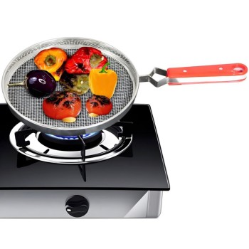 Stainless Steel Mesh Splatter Screen with Handle – Oil and  Grease Guard for Frying Pan papad jali