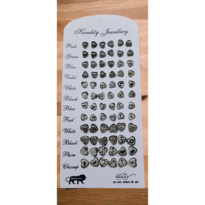 Patterned Transparent tops with Nail Art Heart shape Earrings for women and girls daily use