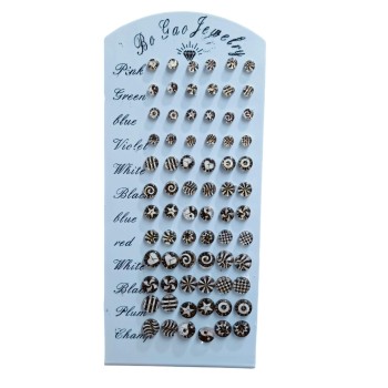 Clock Earrings with small ang big size studs and nail Art for women and girls