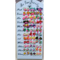 Glitter shining Earrings with different color and different shape tops for women and girls