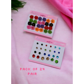 Flower and diamond Earring with different size earrings gor women and girls