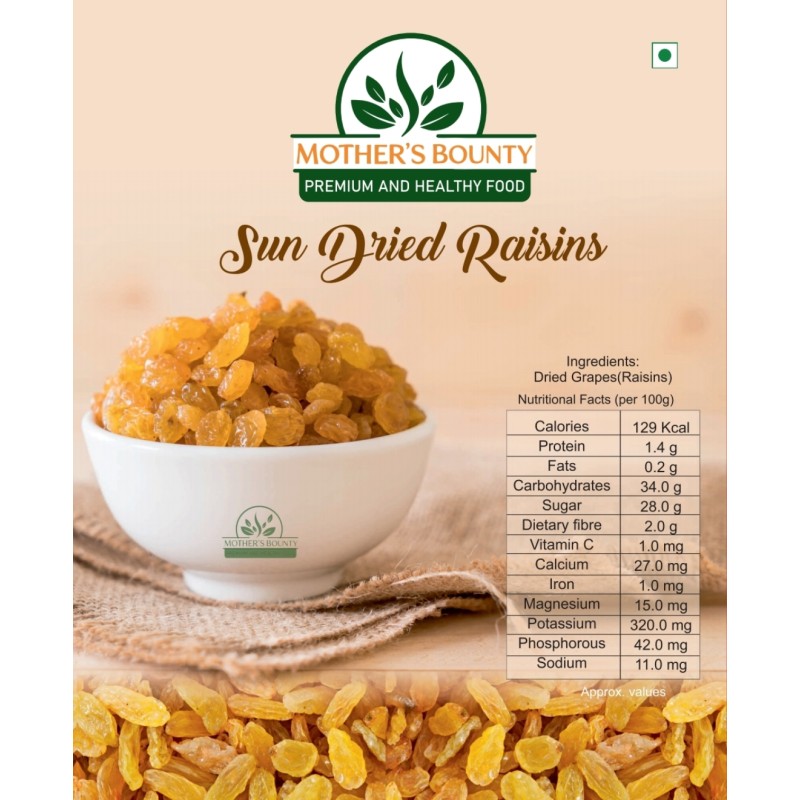 Mother's Bounty | 250 gram | Premium Yellow Raisins / Kishmish