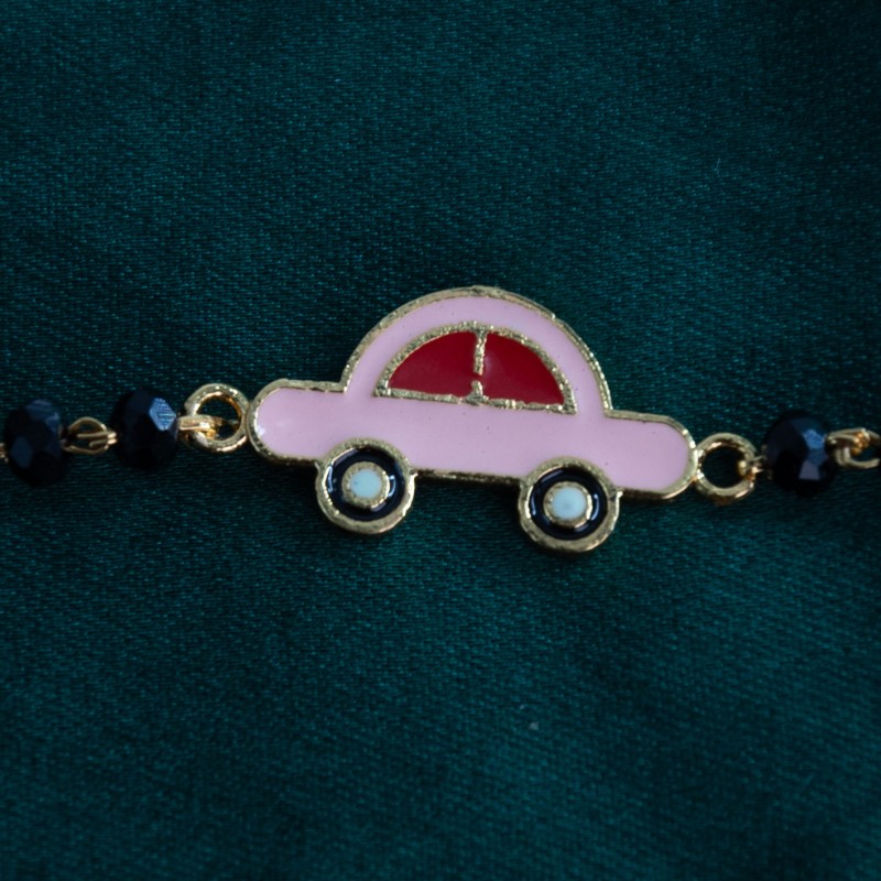 Gold car cute pink color Bracelet KBLT-0731 (1-3 yrs)