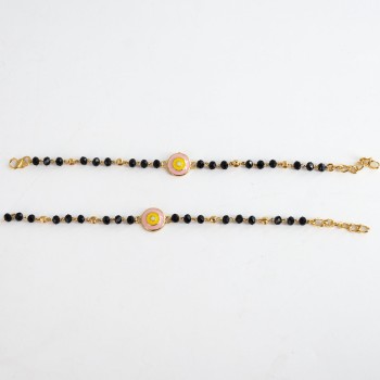 Golden Pink circle Infant Bracelet KBLT-0727 (1-3 yrs)