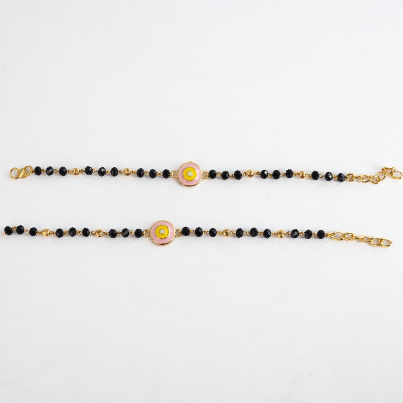 Golden Pink circle Infant Bracelet KBLT-0727 (1-3 yrs)