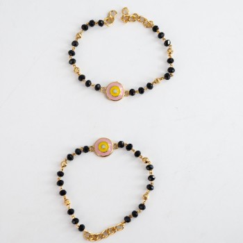 Golden Pink circle Infant Bracelet KBLT-0727 (1-3 yrs)
