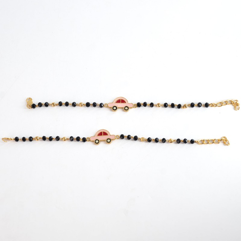 Gold car cute pink color Bracelet KBLT-0731 (1-3 yrs)