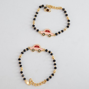 Gold car cute pink color Bracelet KBLT-0731 (1-3 yrs)