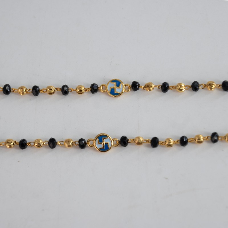 Embrace the beauty of traditions with the Swastik Baby Nazaria Gold Bracelet .Bracelet KBLT-0732 (1-3 yrs)
