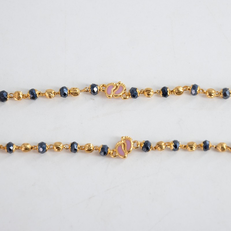 Gold Baby Footprint Kids Nazariya Bracelet KBLT-0734 (1-3 yrs)