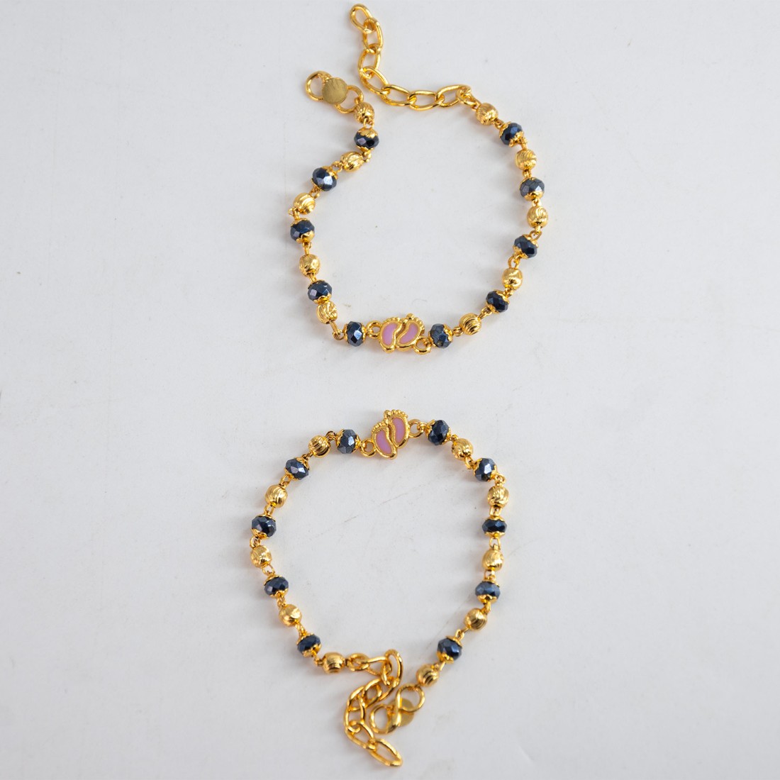 Gold Baby Footprint Kids Nazariya Bracelet KBLT-0734 (1-3 yrs)