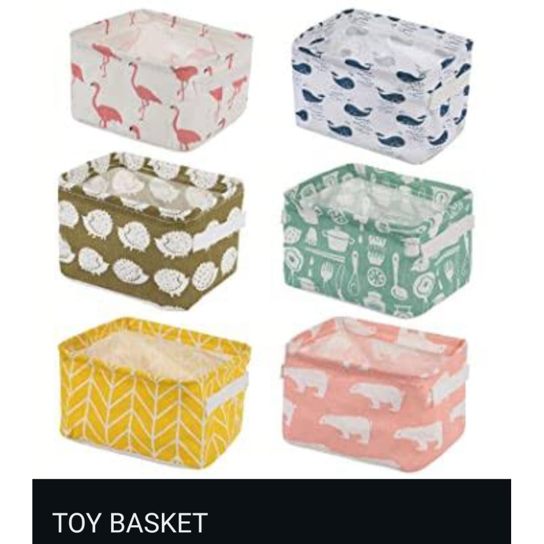 toys basket Canvas Fabric Baskets For Organizing With Handles Boxes Multipurpose Box, Closet, Desk, Baby Storage Organizer