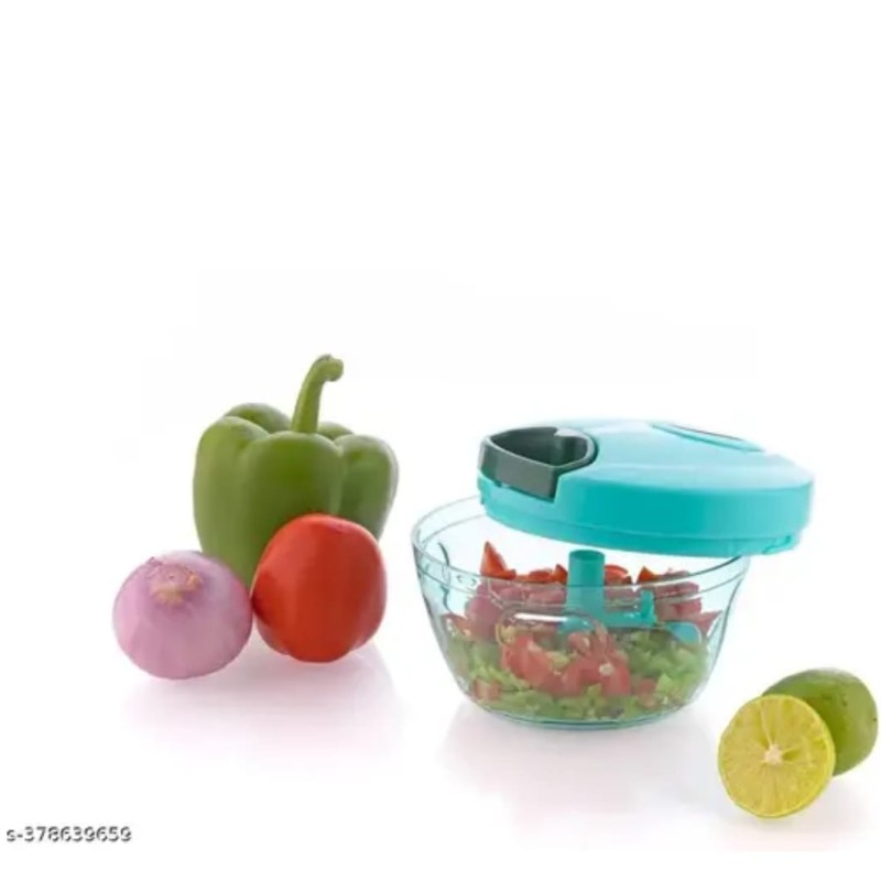 Mini Kitchen Vegetable Manual Chopper with 3 Blades  Effortless Cutting & Chopping