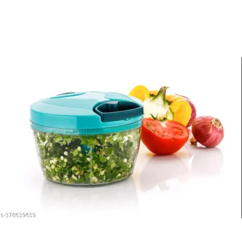 Mini Kitchen Vegetable Manual Chopper with 3 Blades  Effortless Cutting & Chopping