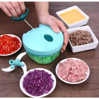 Mini Kitchen Vegetable Manual Chopper with 3 Blades  Effortless Cutting & Chopping