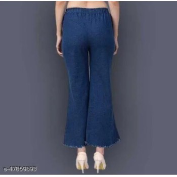 Stylish Women Denim palazzo Jeans Trendy, Comfortable and Perfect Fit 
