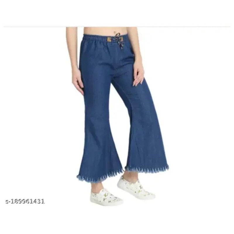 Stylish Women Denim palazzo Jeans Trendy, Comfortable and Perfect Fit 