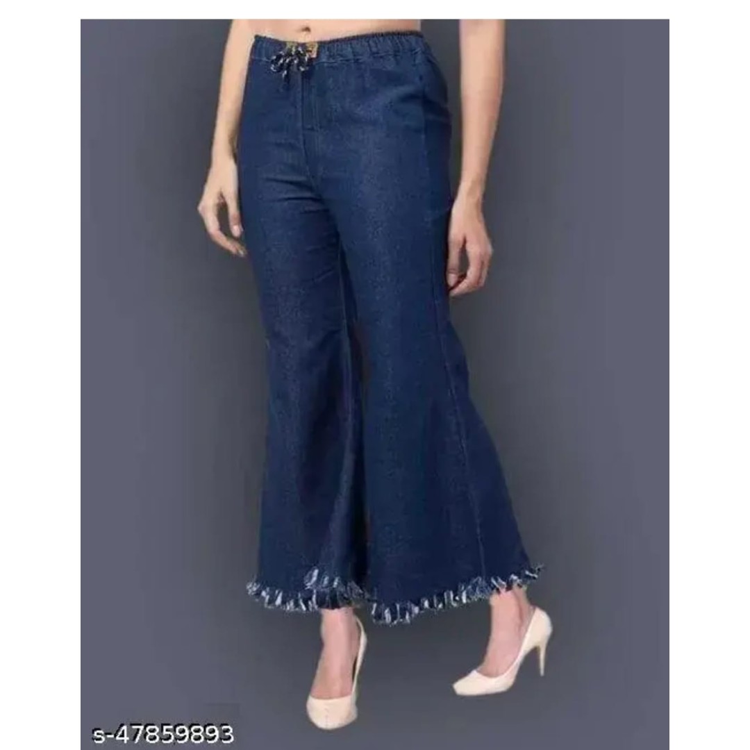 Stylish Women Denim palazzo Jeans Trendy, Comfortable and Perfect Fit 