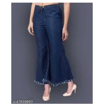 Stylish Women Denim palazzo Jeans Trendy, Comfortable and Perfect Fit 
