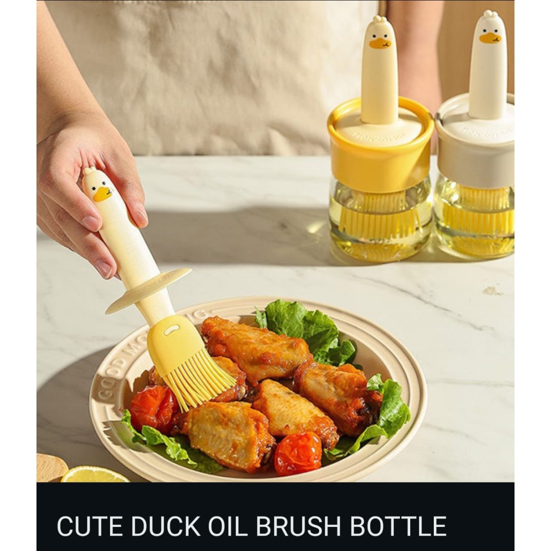Oil Dispenser Bottle with Silicone Brush Transparent Cooking, Baking