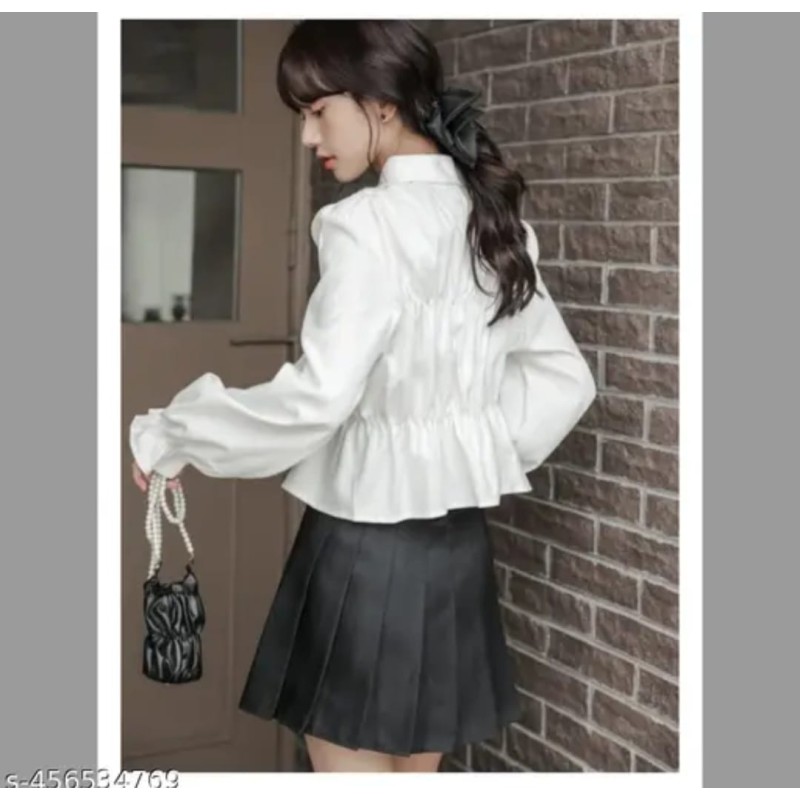 Short Crepe Shirt Top for girls and women