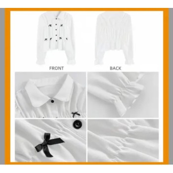 Short Crepe Shirt Top for girls and women