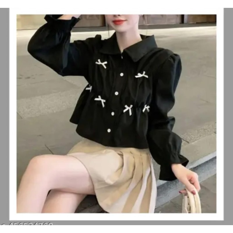 women Short Crepe Shirt Top for office, travel, picnic 