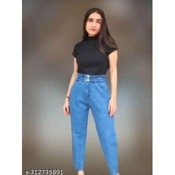 Two-Button Light Denim Jeans for girls Stylish, Comfortable and Perfect Fit