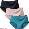 Underwear for Women Seamless High Cut Briefs Mid-Waist Soft No Panty Lines free size (Pack of 3)