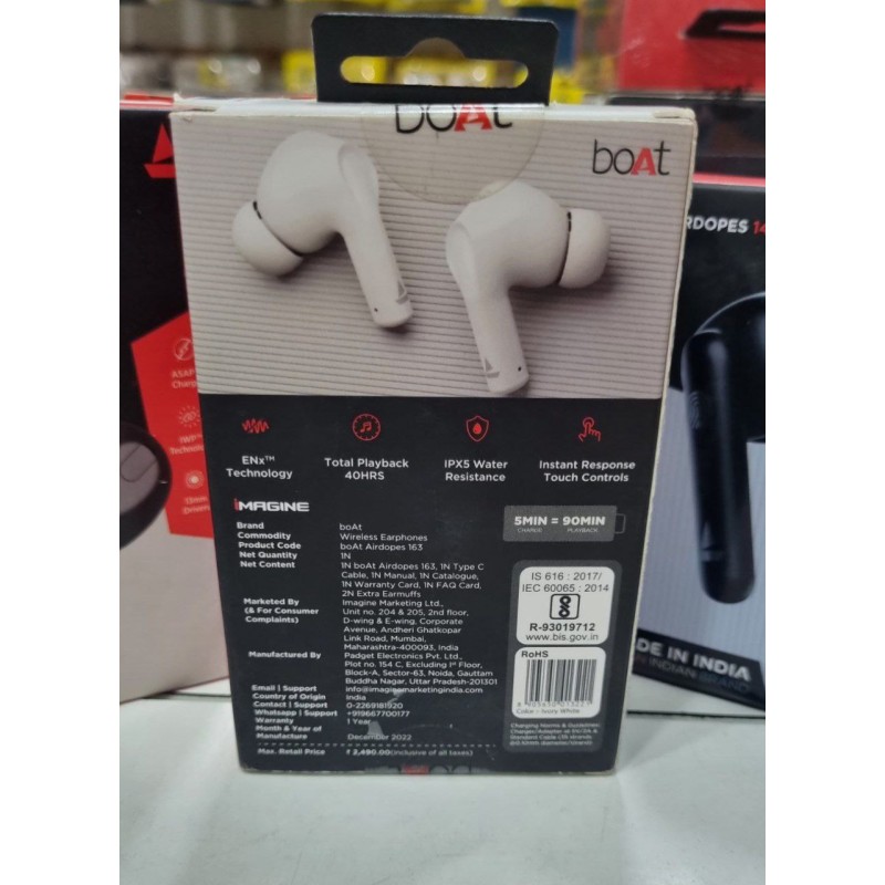 BOAT AIRDOPES 163 WHITE COLOUR