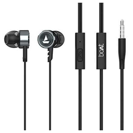 BOAT BASSHEAD 122 GUN METAL WIRED EARPHONE