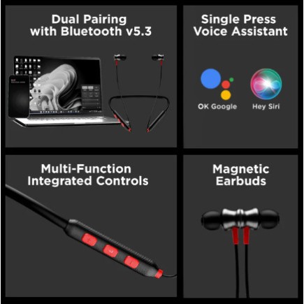 Boat Rockerz 185 pro Fiery black colour