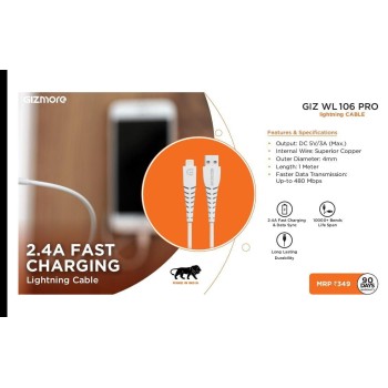 GIZMORE 106 PRO LIGHTNING CABLE