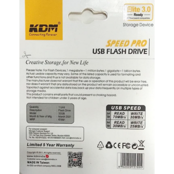 KDM 32 GB USB Pen Drive with Metal Body - Silver