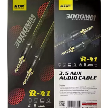 KDM R 41 Braided Tough AUX 3.5 mm Male to Male Audio Cable
