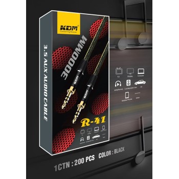 KDM R 41 Braided Tough AUX 3.5 mm Male to Male Audio Cable