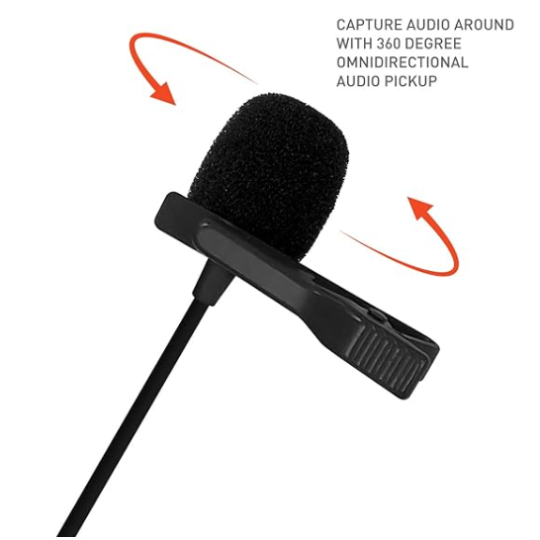 ONBIZ OB-9042 LAVALIER MICRO PHONE COLLAR MIC VIDEO RECORDER BIG MIC