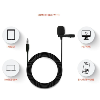 ONBIZ OB-9042 LAVALIER MICRO PHONE COLLAR MIC VIDEO RECORDER BIG MIC