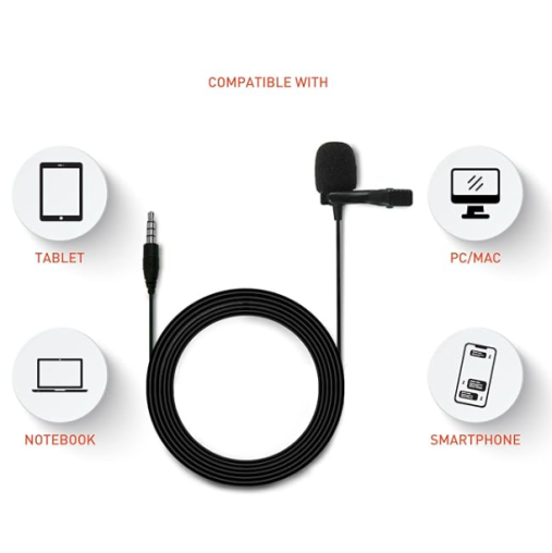 ONBIZ OB-9042 LAVALIER MICRO PHONE COLLAR MIC VIDEO RECORDER BIG MIC