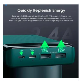 oraimo Pilot Byte 20000mAh Power Bank LED Display 2.4A Dual Output Input Power Bank