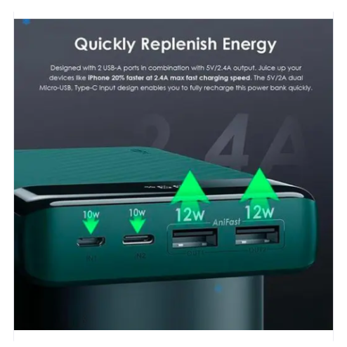 oraimo Pilot Byte 20000mAh Power Bank LED Display 2.4A Dual Output Input Power Bank