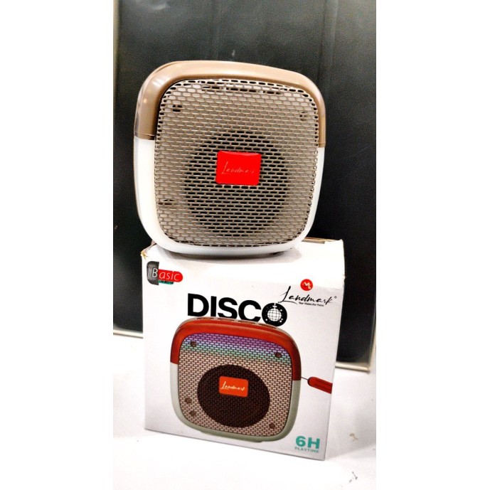 landmark disco Bluetooth porteble mini speaker basic sound HD sound LM-BS116 playtime 6HOUR high-quality 