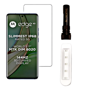 Tempered Glass UV Glass PK CREATIVE  Screen Protector Full Adhesive Curved Glass Protector compatible with Motorola Edge 40 moto EDGE 40NEO MOTO MOTO