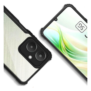 Transperent clear and black boder hard cover case for REDMI 13c 5G Transparent Hybrid Back Case Mobile Cover - Black