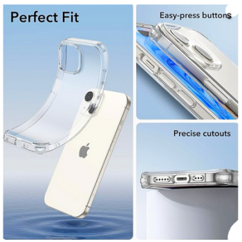 CLEAR CASE COVER TRANSPARENT case mobile protector full covered phone body compatible with iphone 15 plus 2.0mm clear case