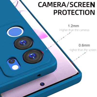 mobile protector case cover Matte Protective Lens Flexible Back Cover  Slim Silicone with Soft Lining Shockproof Full Body for vivo V29  V29 PRO 5G Case Blue