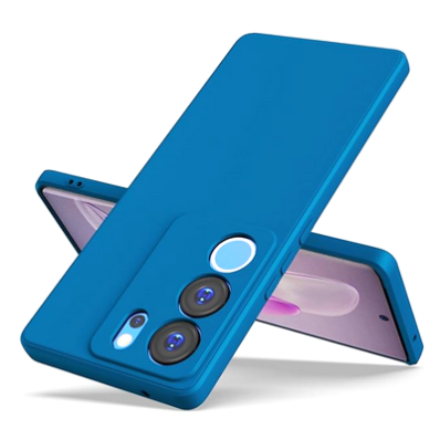 mobile protector case cover Matte Protective Lens Flexible Back Cover  Slim Silicone with Soft Lining Shockproof Full Body for vivo V29  V29 PRO 5G Case Blue